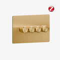 Smart Dimmer Switch - Solid Brushed Brass 1-4 Gang