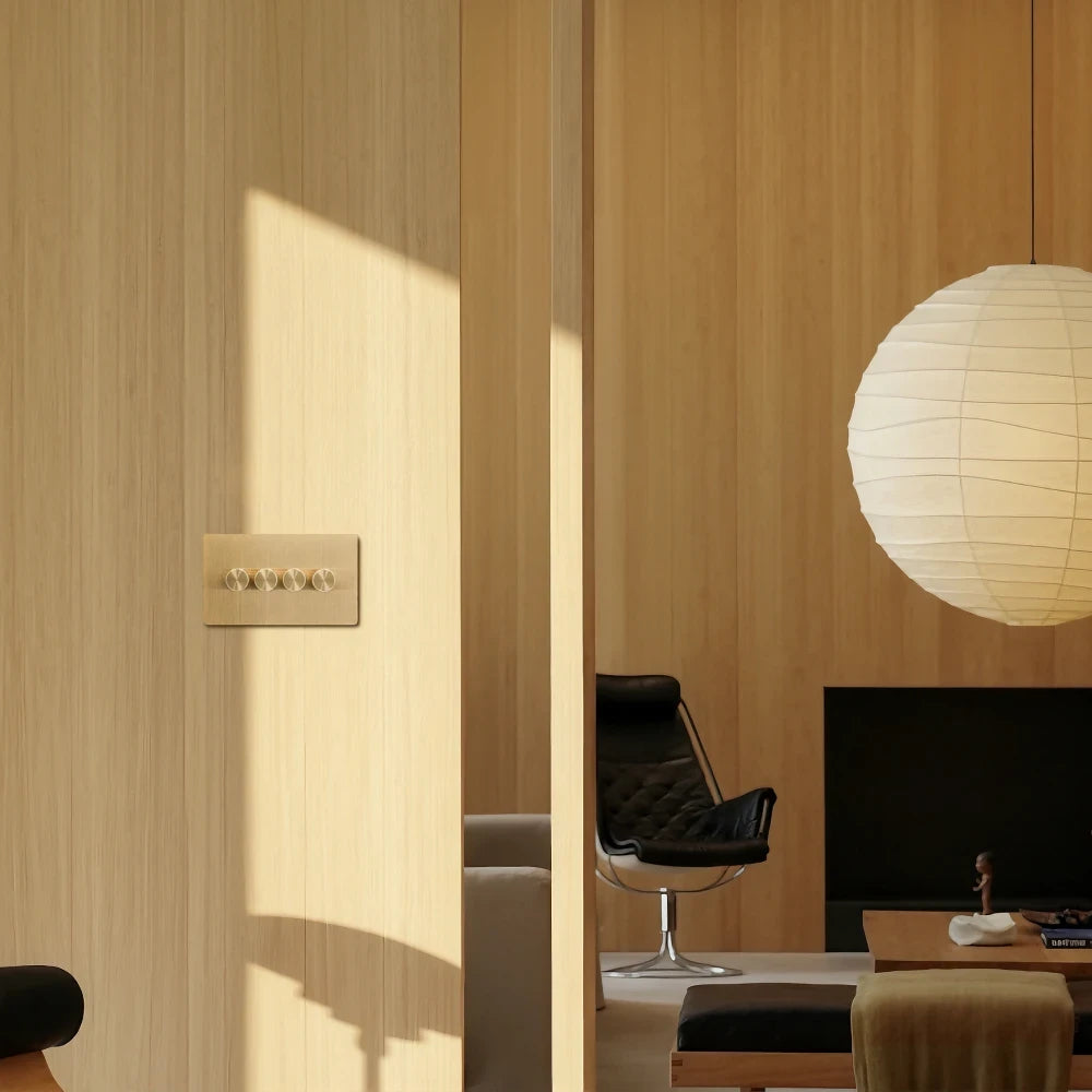Light Switch - Solid Brushed Brass 1-4 Gang