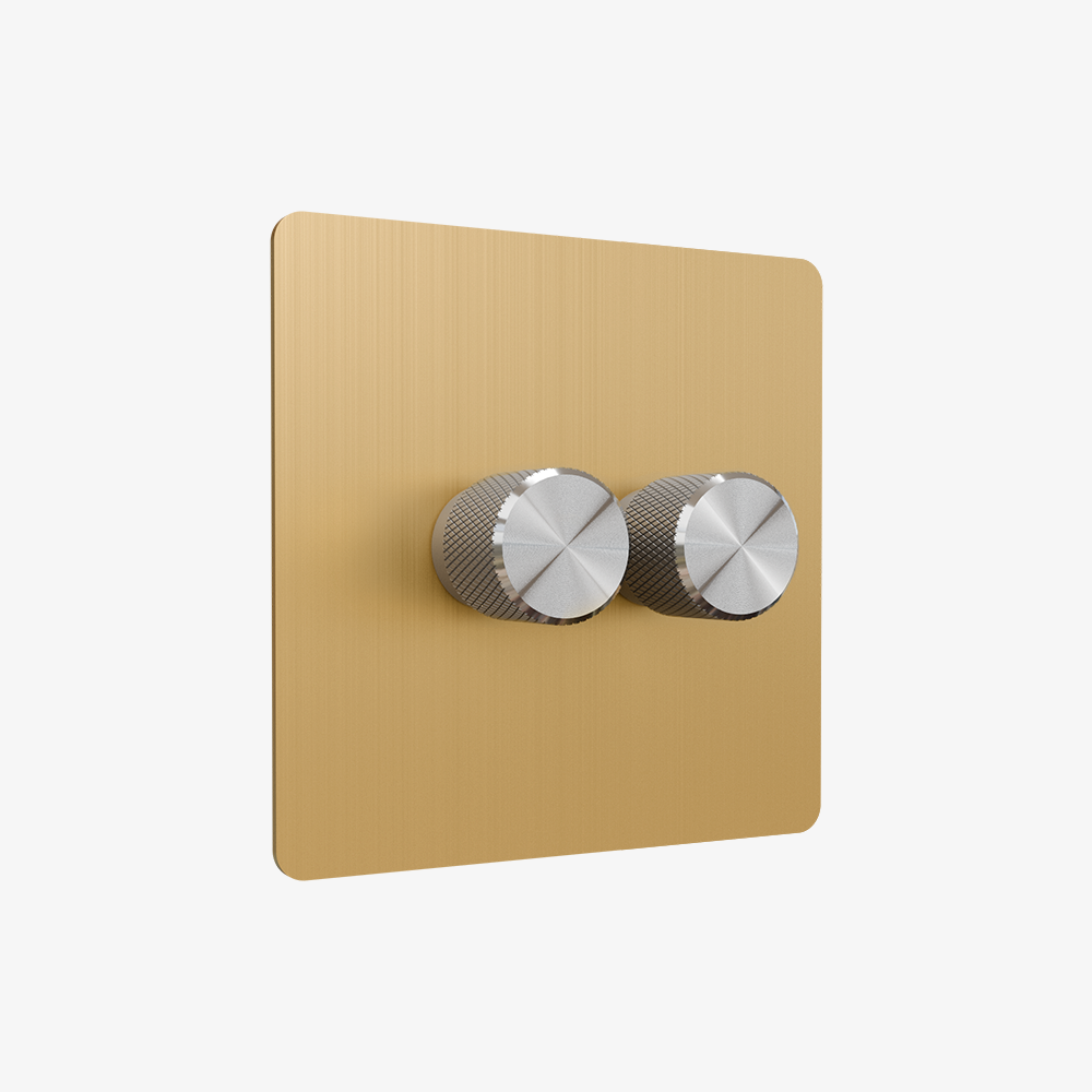 Zigbee Smart Dimmer Switch – Solid Brushed Brass 1-4 Gang