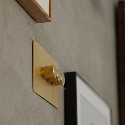 Smart Dimmer Switch - Solid Brushed Brass 1-4 Gang