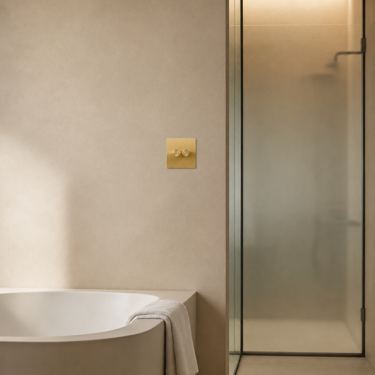 Dimmer switch - Solid Brushed Brass 1-4 Gang