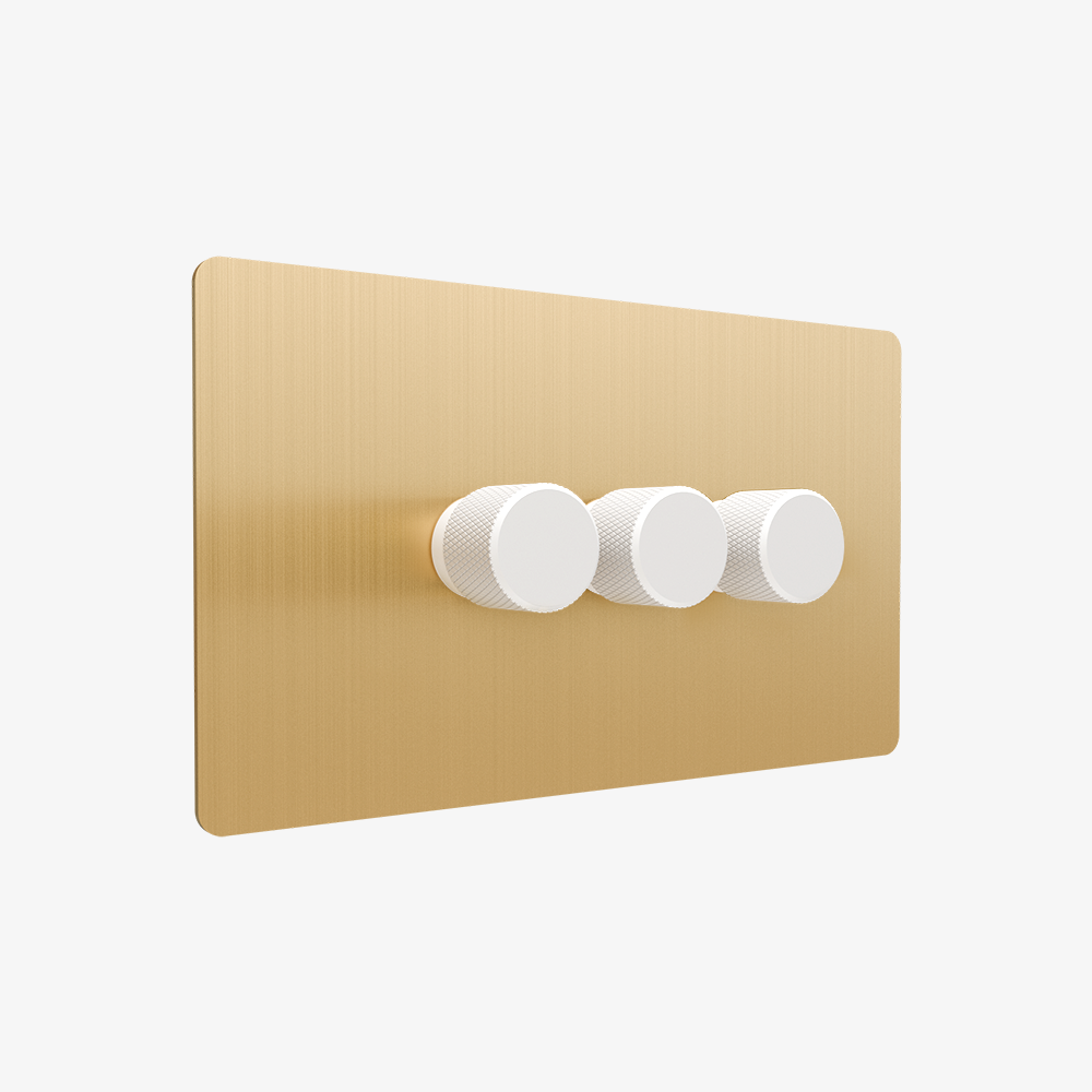 Zigbee Smart Dimmer Switch – Solid Brushed Brass 1-4 Gang
