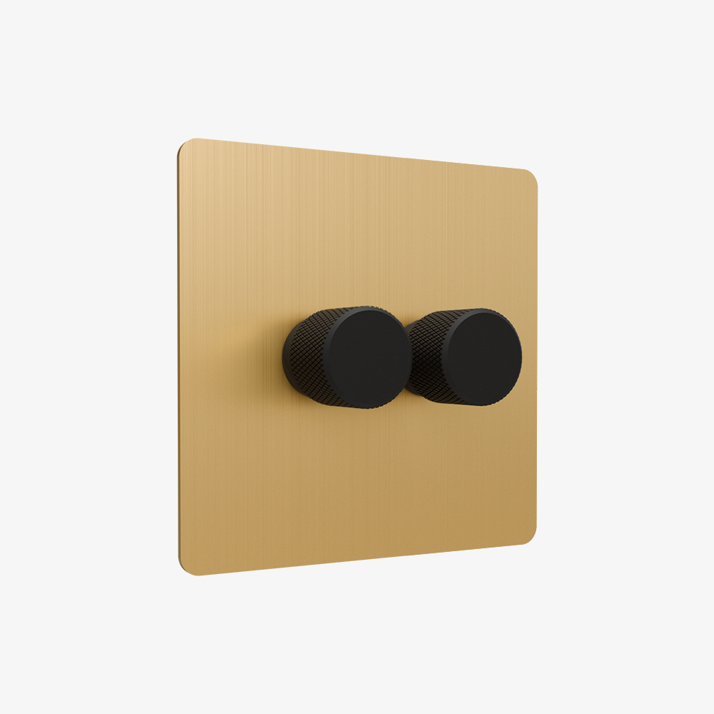 Zigbee Smart Dimmer Switch – Solid Brushed Brass 1-4 Gang