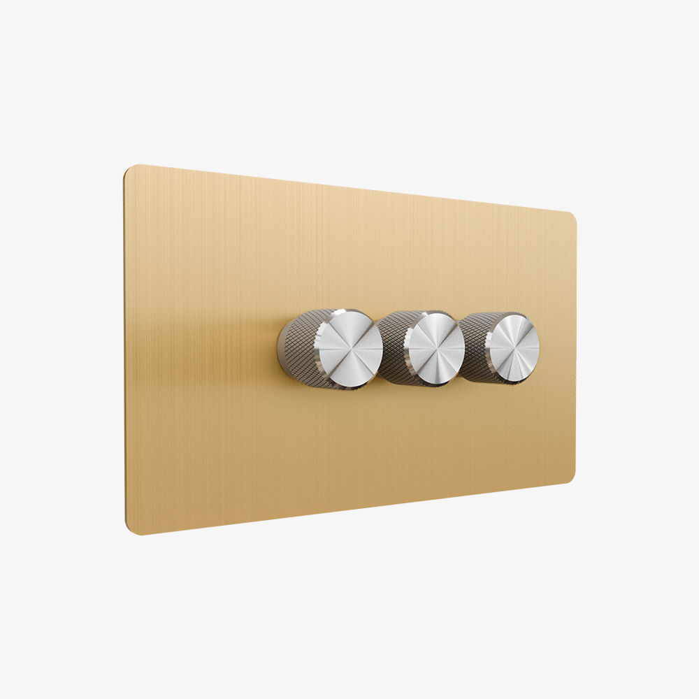 Zigbee Smart Dimmer Switch – Solid Brushed Brass 1-4 Gang