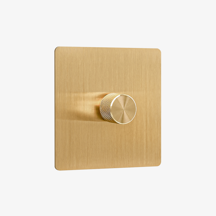 Zigbee Smart Dimmer Switch – Solid Brushed Brass (1–4 Gang)
