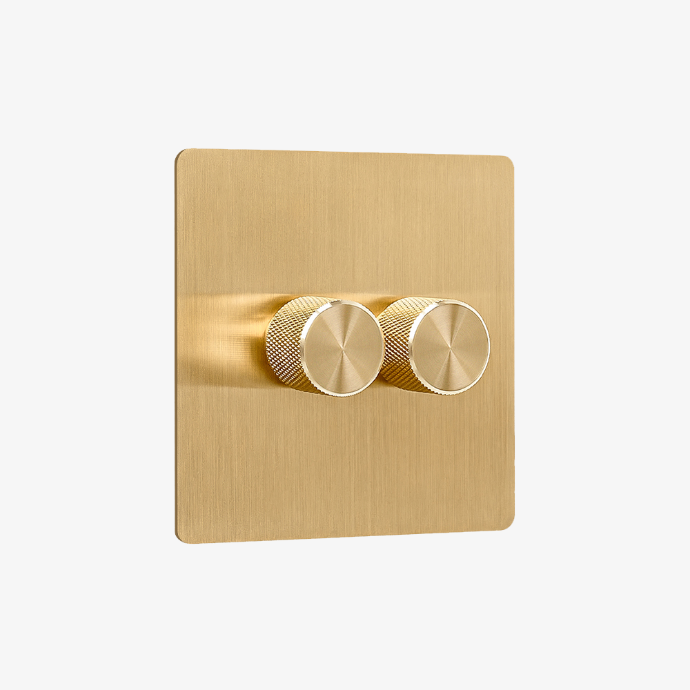 Multiway dimmer - Solid Brushed Brass 1-4 Gang