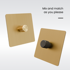Light Switch - Solid Brushed Brass 1-4 Gang