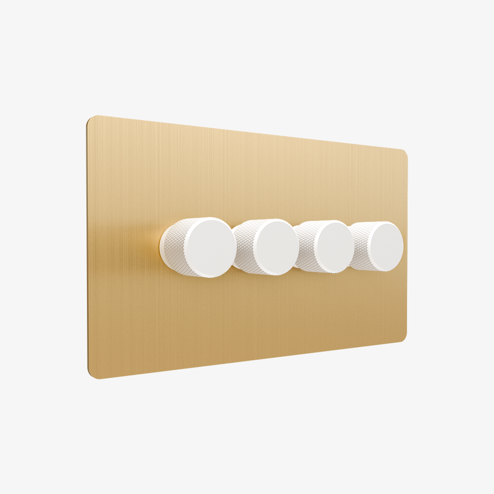 Zigbee Smart Dimmer Switch – Solid Brushed Brass 1-4 Gang