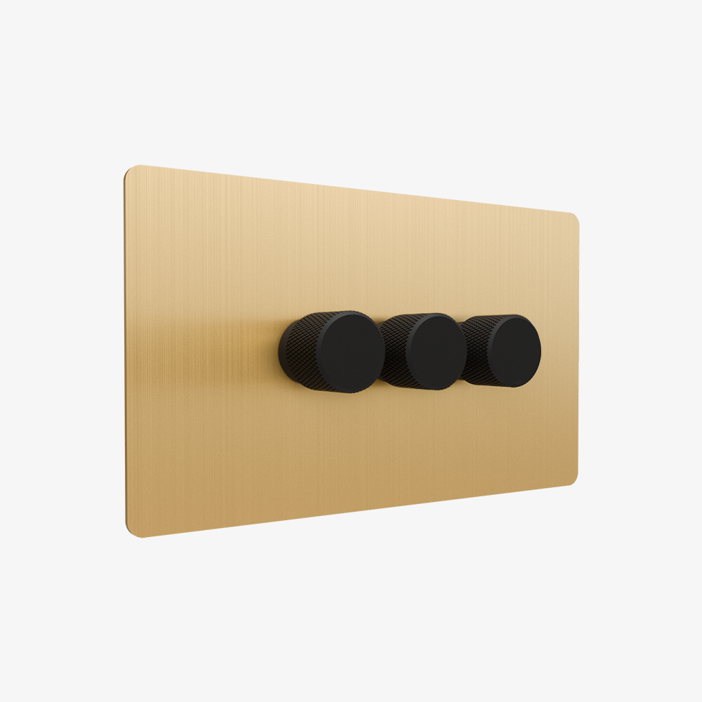 Zigbee Smart Dimmer Switch – Solid Brushed Brass 1-4 Gang