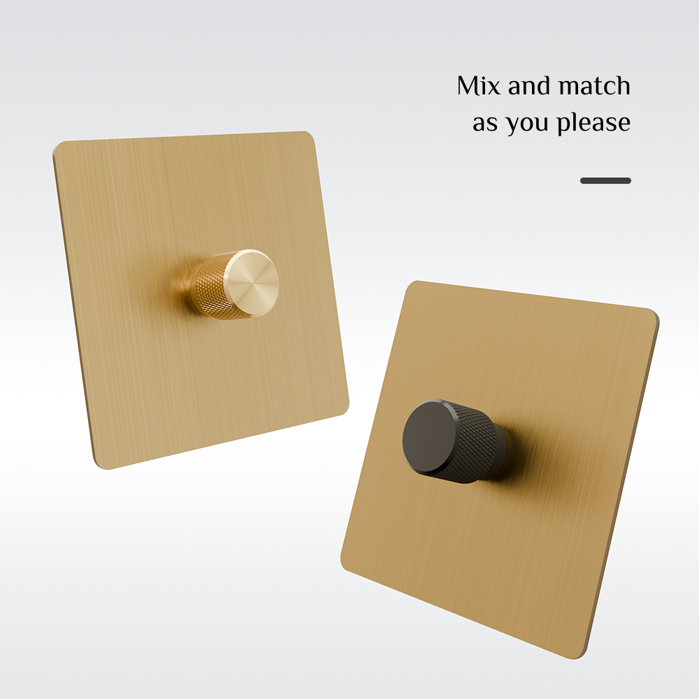 0-10V dimmer - Solid Brushed Brass 1-4 Gang