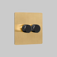 brass 2 gang dimmer switch 2 way