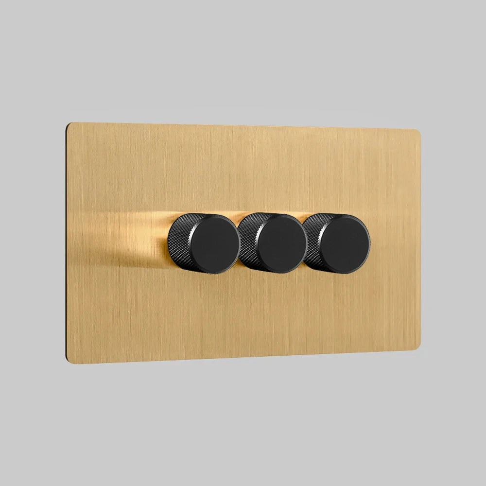 3_Gang_Black(zigbee brushed brass 3 gang led dimmer switch)