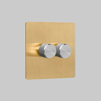 brass 2 gang dimmer switch 400W