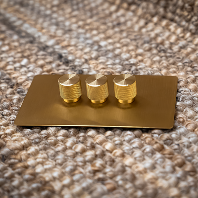 Smart Dimmer Switch - Solid Brushed Brass 1-4 Gang