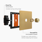 Smart Dimmer Switch - Solid Brushed Brass 1-4 Gang