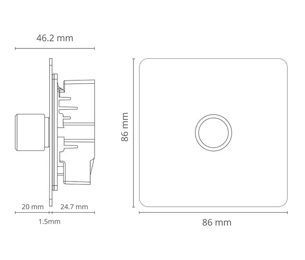 1G Zigbee Smart Dimmer Switch Matt White