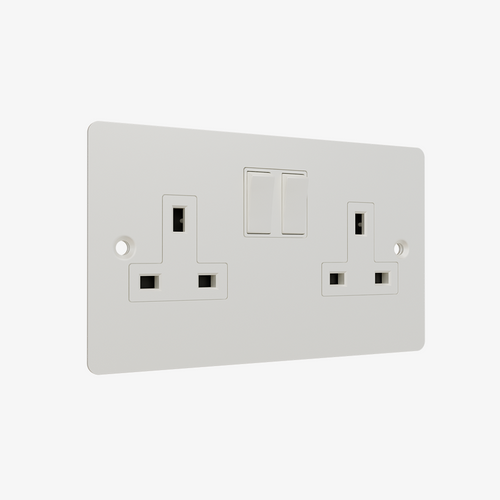 Double Socket-Matt White