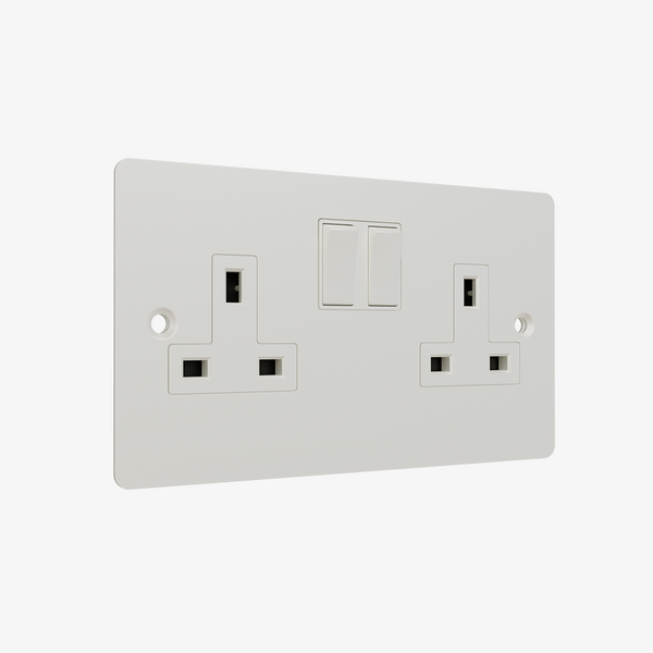 Double Socket-Matt White