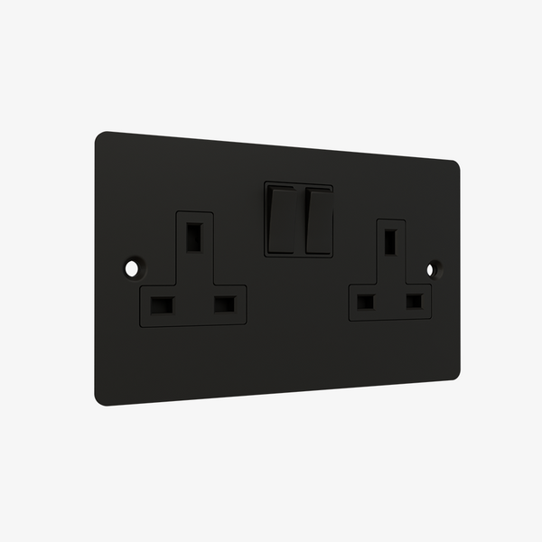 Double Socket-Matt Black