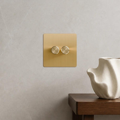 Zigbee Smart Dimmer Switch - Solid Brushed Brass 1-4 Gang