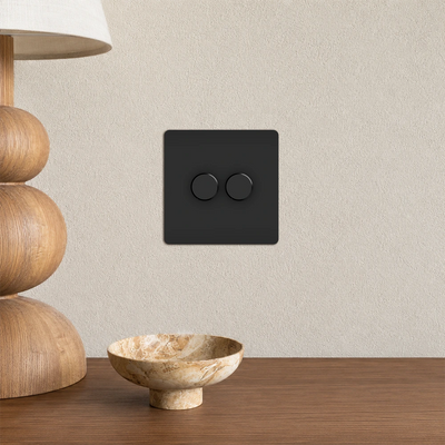 Zigbee Smart Dimmer Switch - Matt Black 1-4 Gang