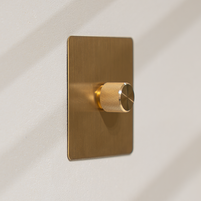 Light Switch - Solid Brushed Brass 1-4 Gang