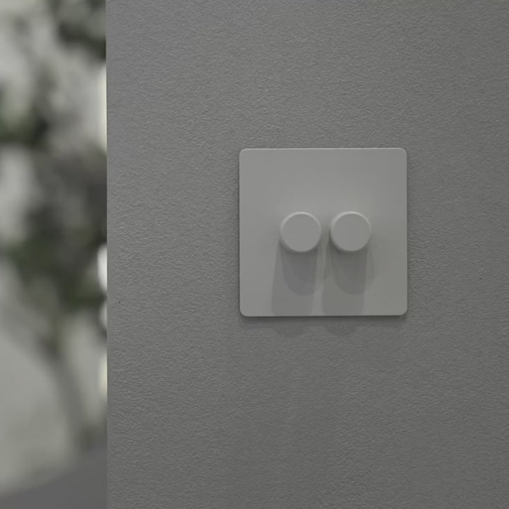 Multi-Point Rotary Dimmer Switch – Matt White (1–4 Gang)