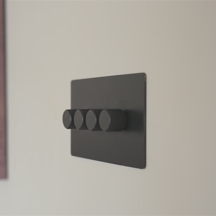 0-10V dimmer - Matt Black 1-4 Gang