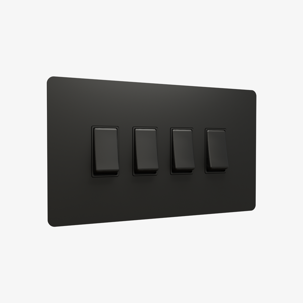 Zigbee Smart Rocker Light Switch-Matt Black 1-4 Gang 1-4 Gang