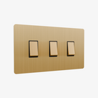 Zigbee Smart Rocker Light Switch – Brushed Brass 1–4 Gang