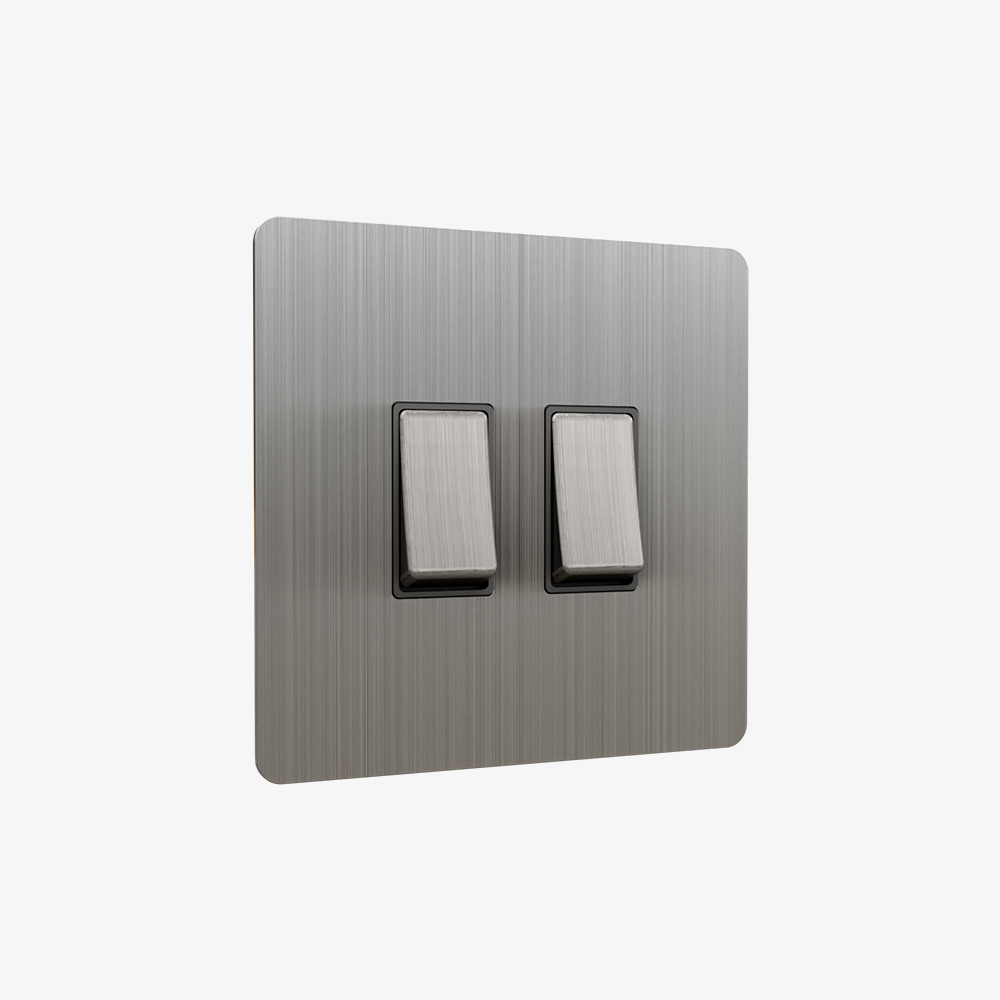 Rocker Light Switch-Stainless Steel 1-4 Gang
