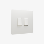 Rocker Light Switch-Matt White 1-4 Gang