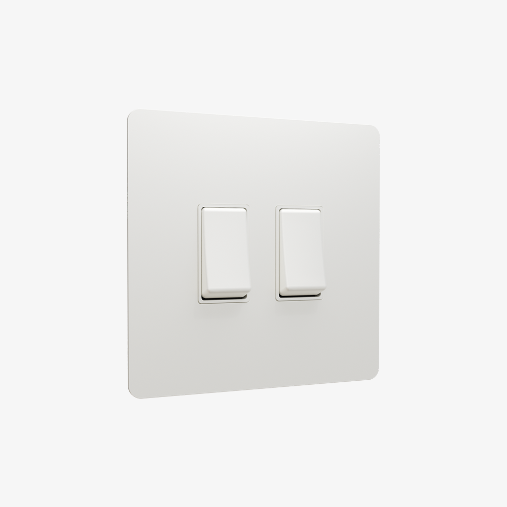 Rocker Light Switch-Matt White 1-4 Gang