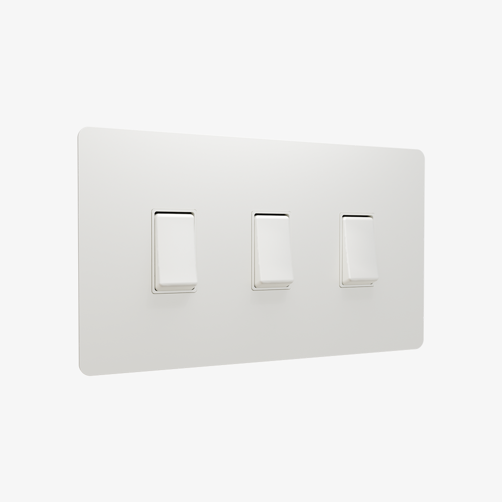 Rocker Light Switch-Matt White 1-4 Gang