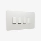Rocker Light Switch-Matt White 1-4 Gang