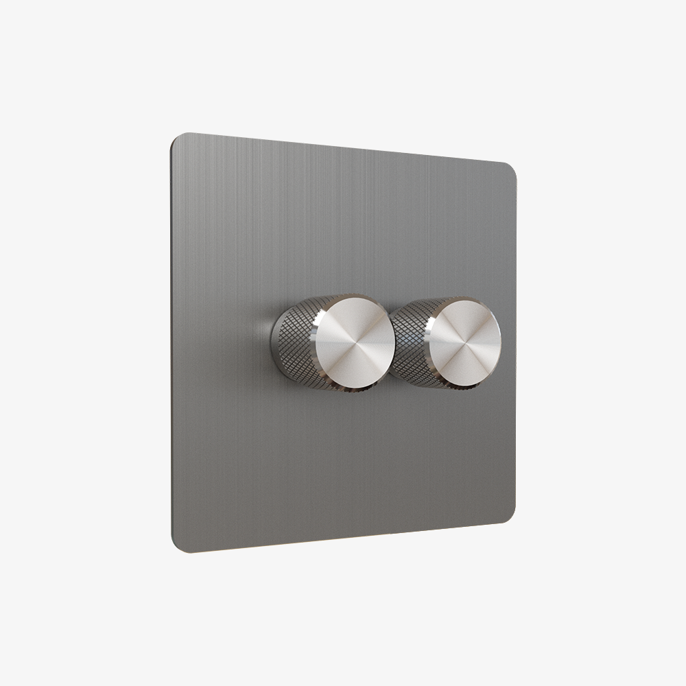 Dimmer Switch – Brushed Stainless Steel (1–4 Gang)