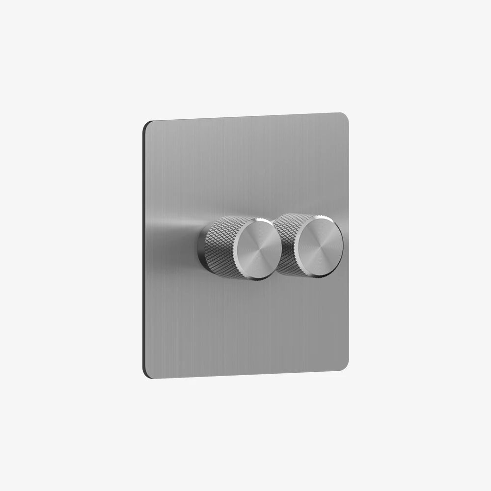 Solid Stainless Steel Dimmer – 1 to 4 Gang