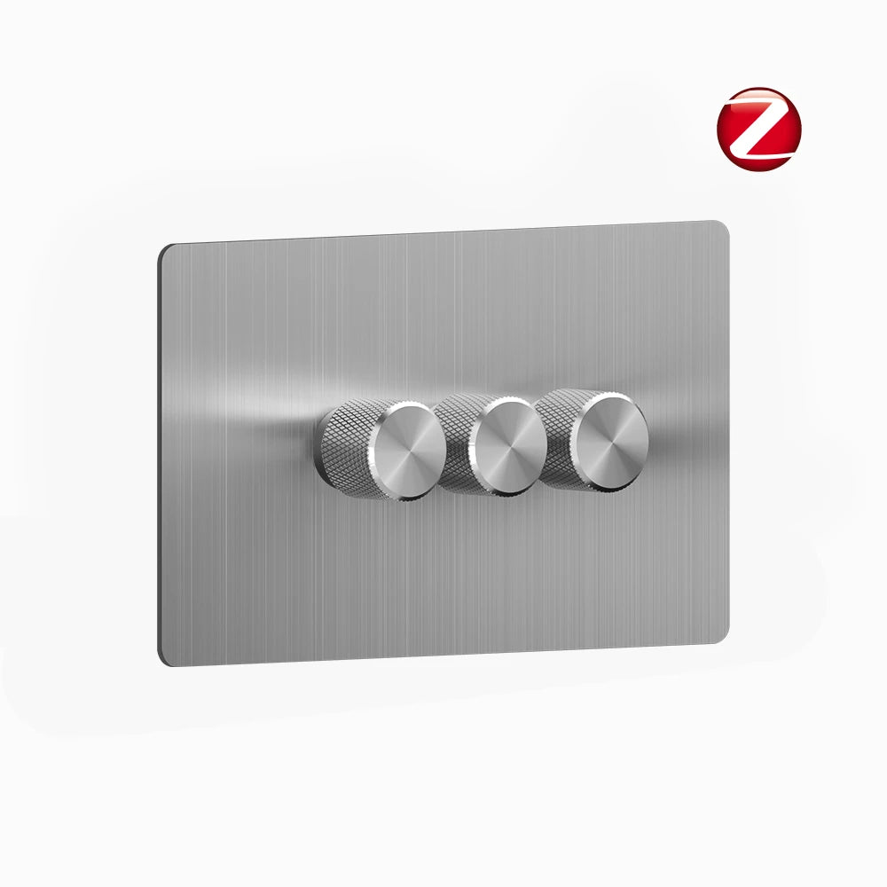 Zigbee Smart Dimmer Switch - Solid Stainless Steel 1-4 Gang
