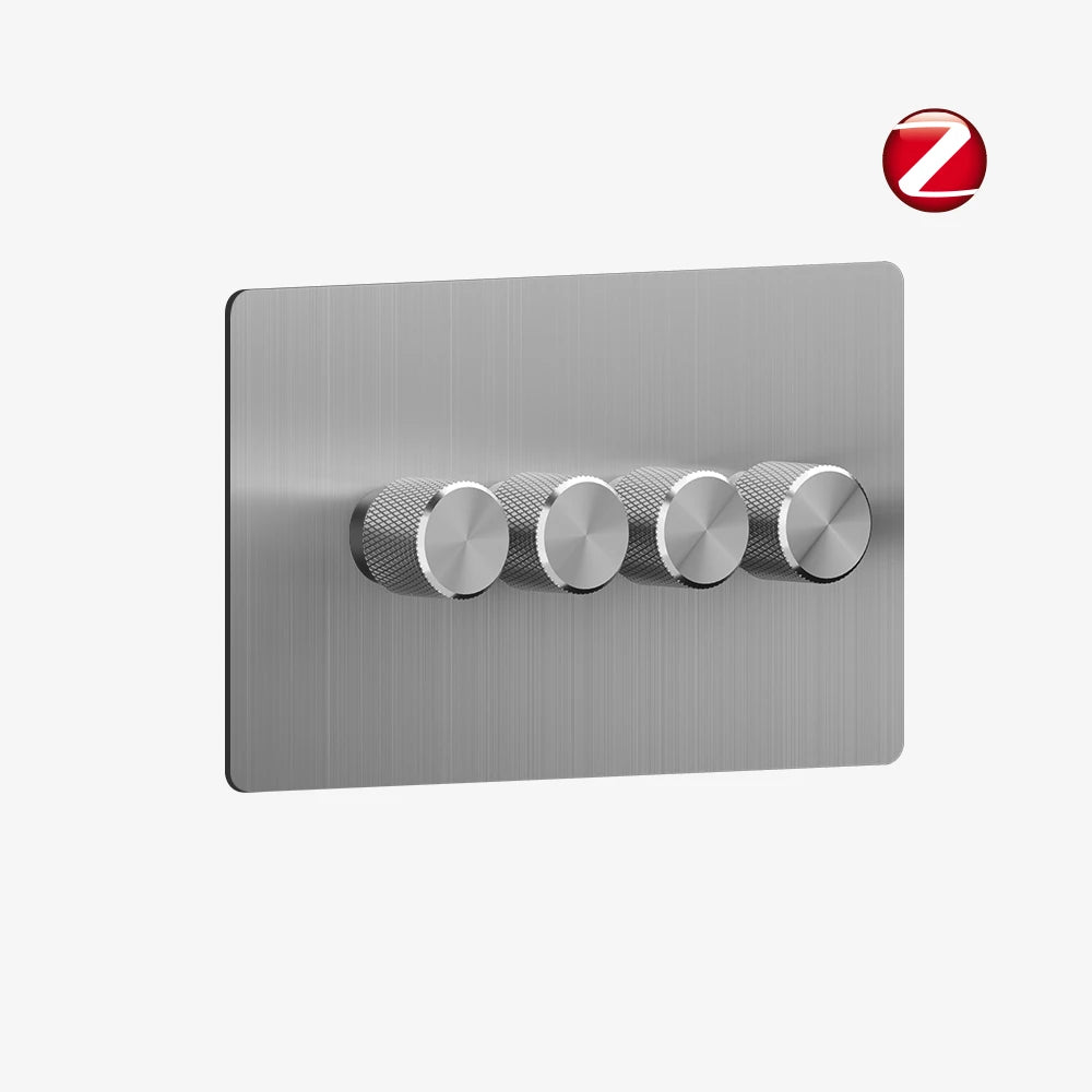 Zigbee Smart Dimmer Switch - Solid Stainless Steel 1-4 Gang