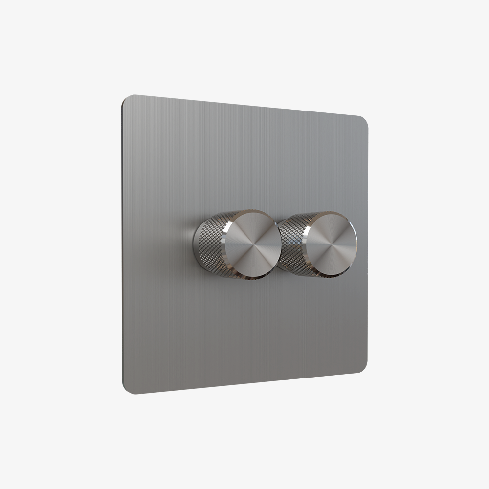 Zigbee Smart Dimmer Switch – Brushed Stainless Steel (1–4 Gang)