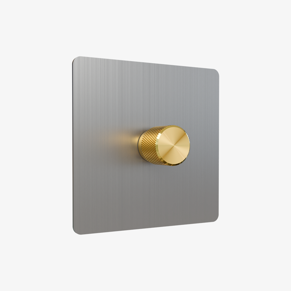 Dimmer Switch – Brushed Stainless Steel (1–4 Gang)