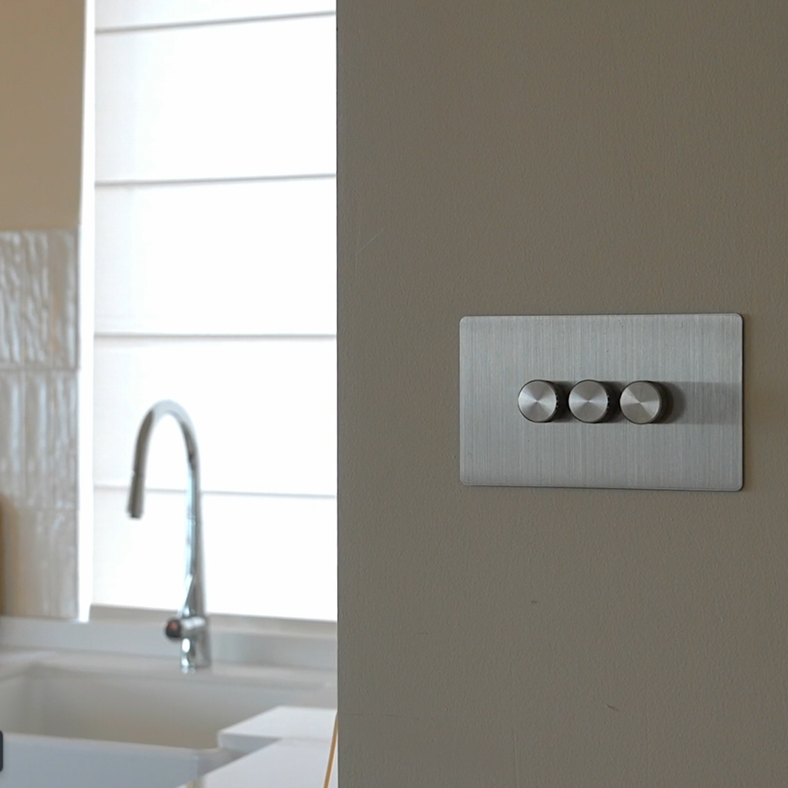 Dimmer Switch – Brushed Stainless Steel (1–4 Gang)
