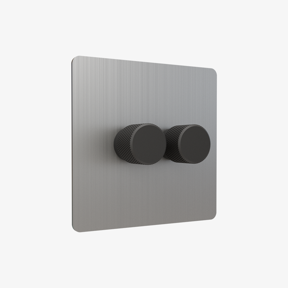 Dimmer Switch – Brushed Stainless Steel (1–4 Gang)