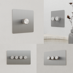 Dimmer Switch – Brushed Stainless Steel (1–4 Gang)