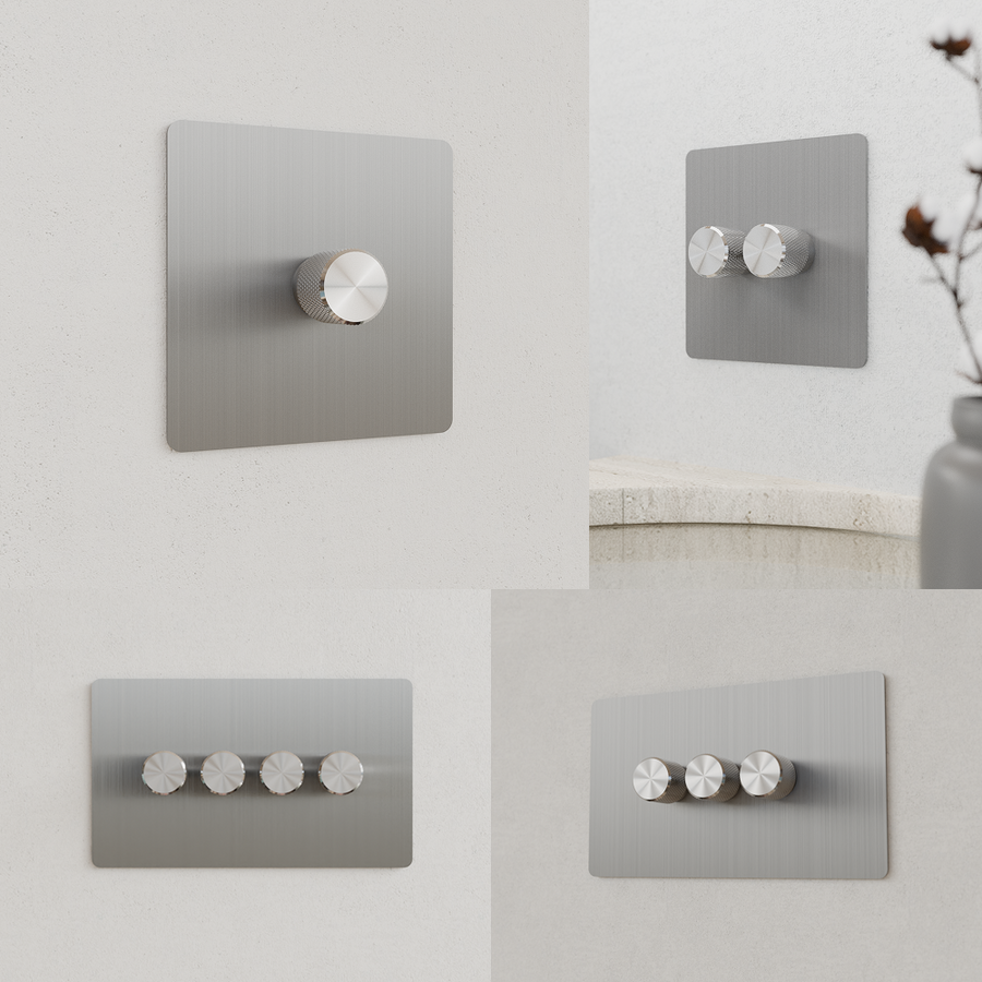 Dummy Dimmer - Solid Stainless Steel 1-4 Gang