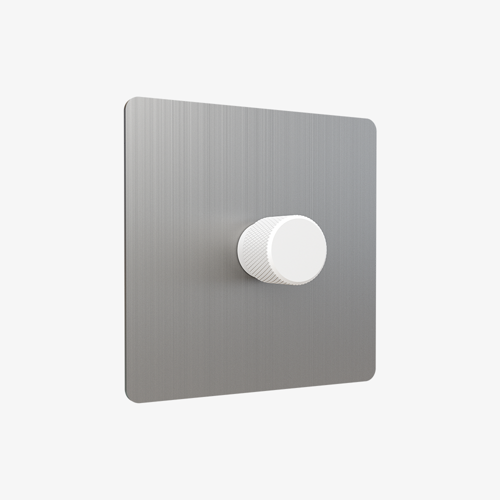 Dimmer Switch – Brushed Stainless Steel (1–4 Gang)