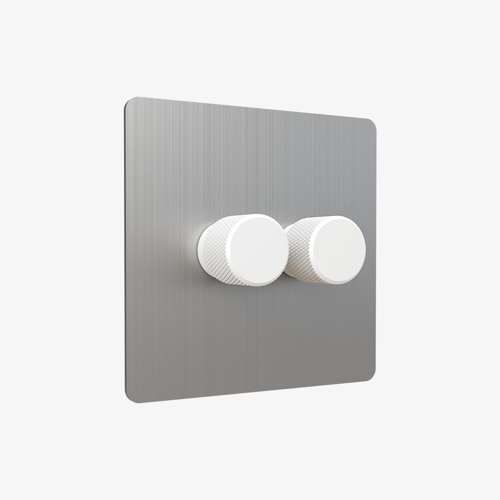Dimmer Switch – Brushed Stainless Steel (1–4 Gang)