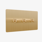 Zigbee Smart Toggle Light Switch – Brushed Brass 1–4 Gang
