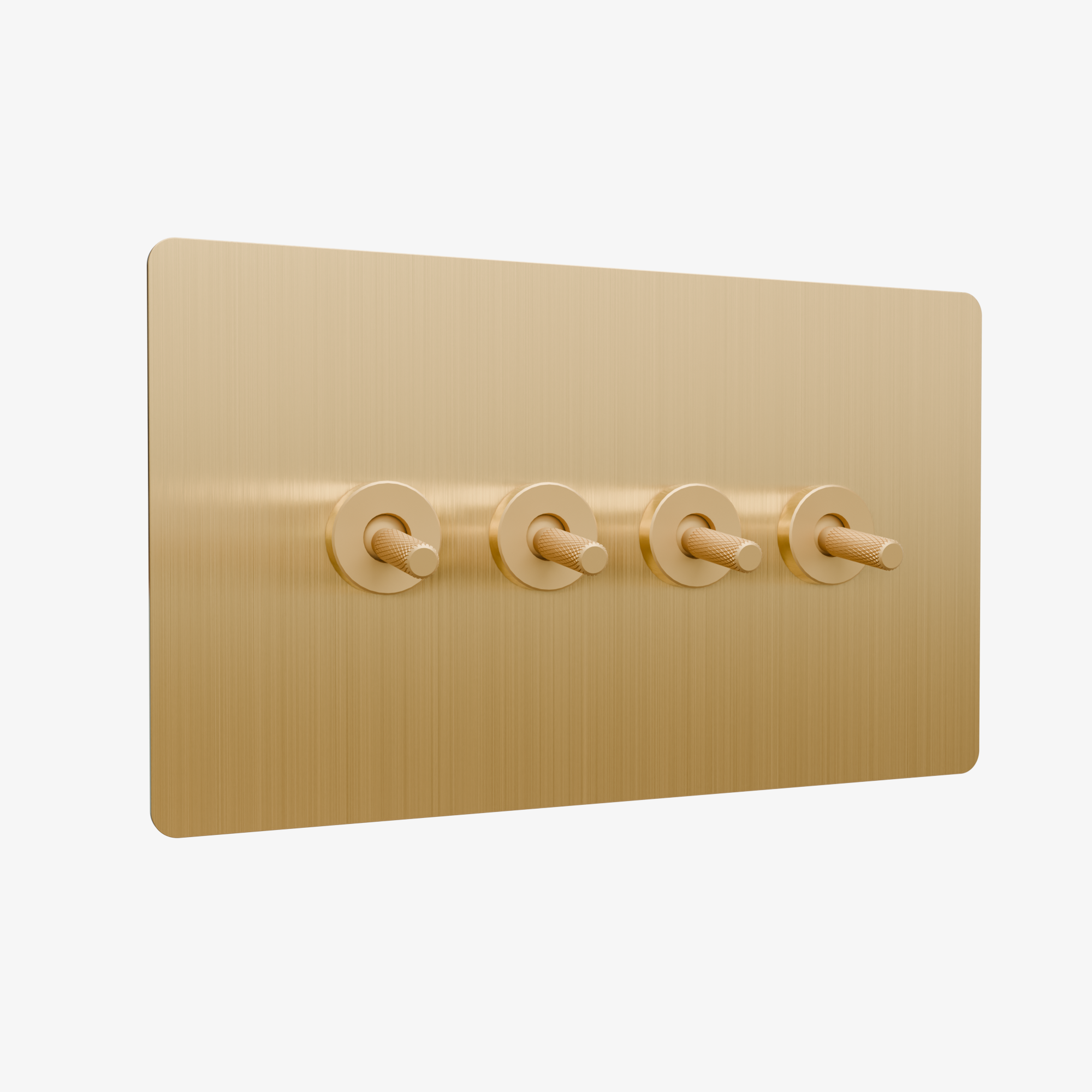 Zigbee Smart Toggle Light Switch – Brushed Brass 1–4 Gang