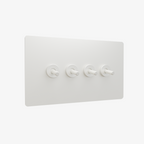 Toggle Light Switch-Matt White 1-4 Gang